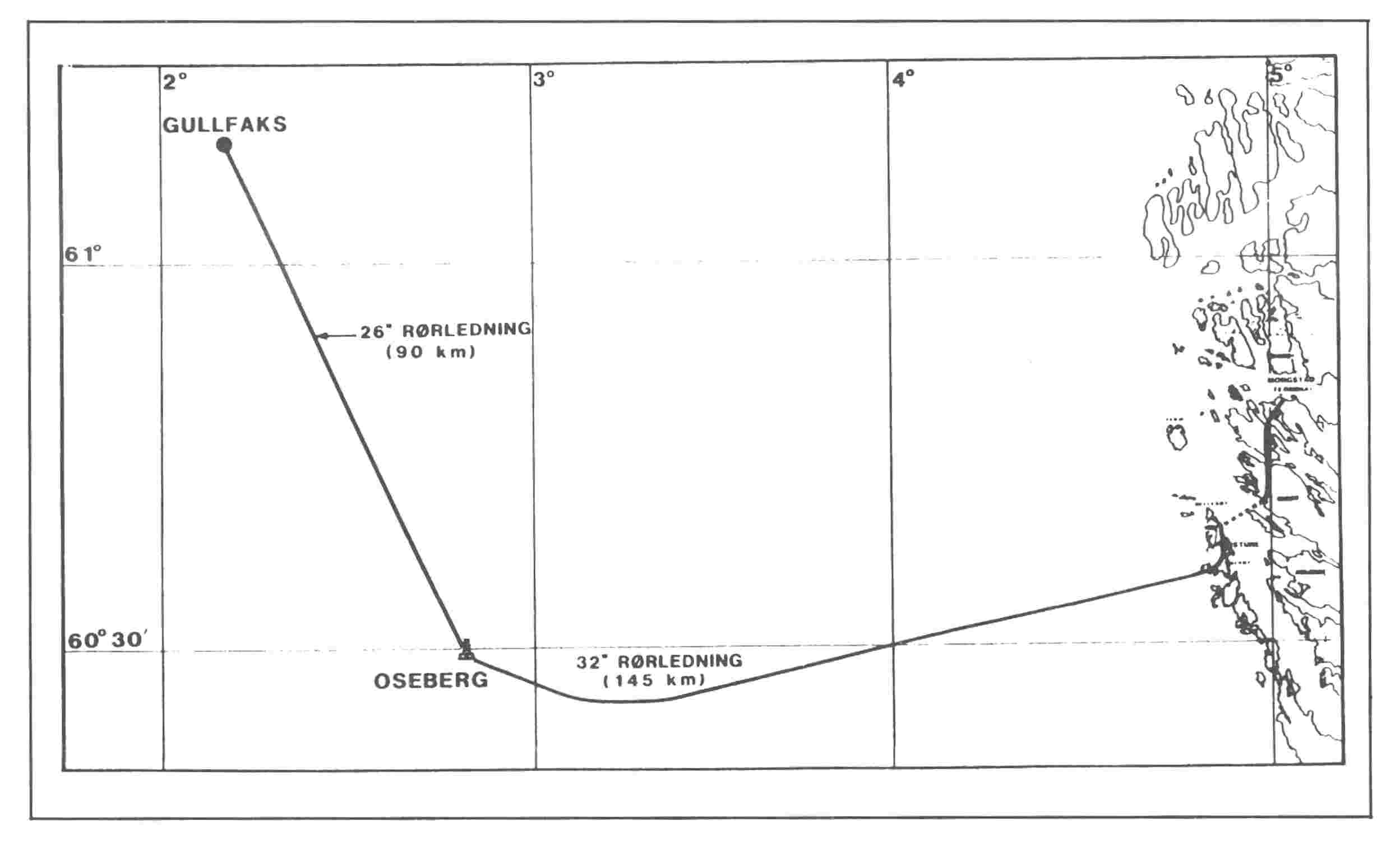 Illustrasjon: St.prp.nr.109(1983-84) Utbygging av Osebergfeltet, ilandføring av olje til Norge og etablering av en råoljeterminal m.v. s.23